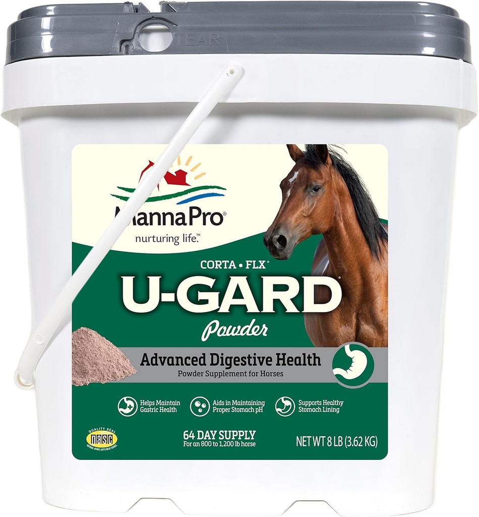 Corta-Flx U-Gard Powder, Equine Digestive Supplement to Maintain Gastric Health , Helps Prevent Ulcer Formation, Supplement for Horses, 8 LB