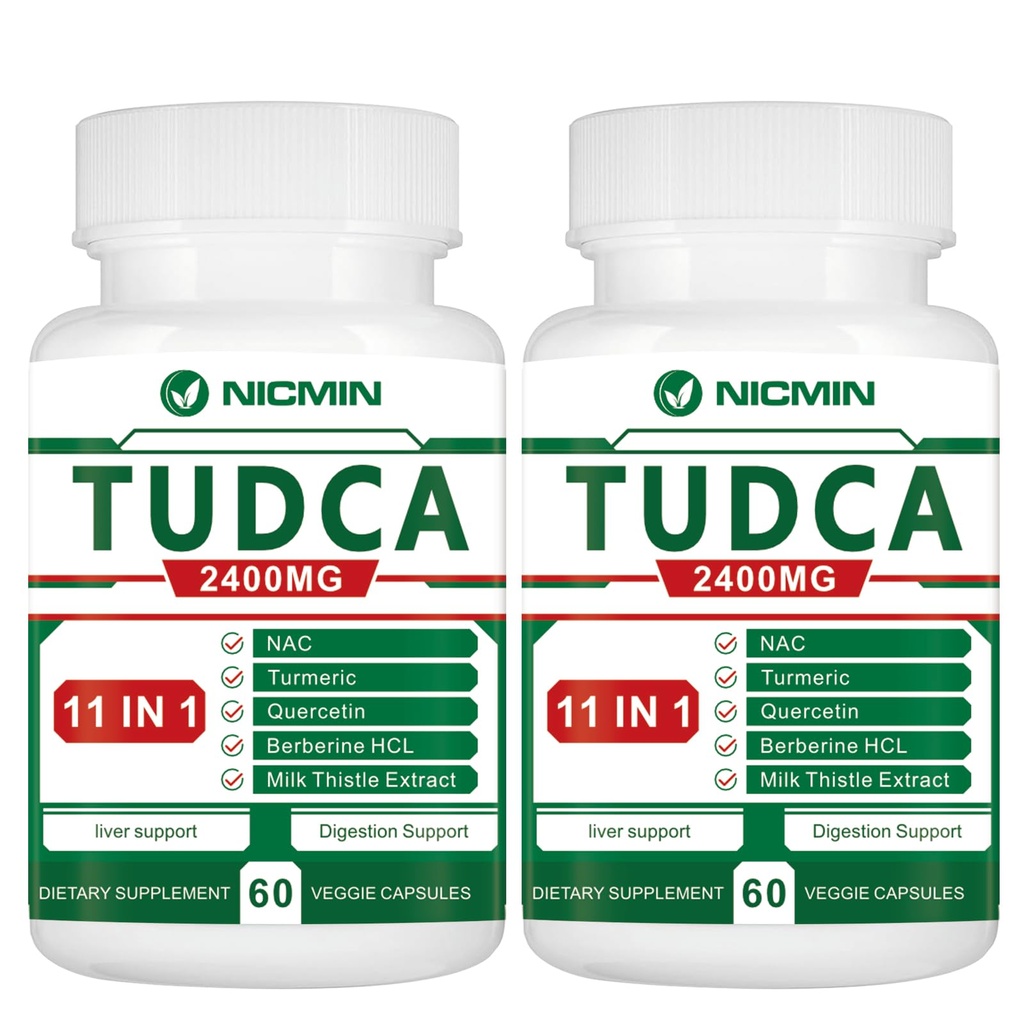 TUDCA Suplementos 2400MG, Complejo de Salas Bile para Detox Liver &amp; Gallbladder Cleanse, Anti-Aging for Men and Women, Digestive Health 120 Capsules