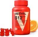 Vitamina B12 D3 Gummies Vegan - 90 Conde I 1000 MCG Metil B12 & 5000 UI Vitamina D Gummy Suplementos Chewable para Adultos & Niños - Immune Health & Daily Energy Boost - Non-GMO, Orange