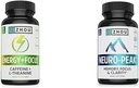 Zhou Caffeine 100mg L-Theanine 200mg Nootropic 60 Capsules y Neuro Peak Brain Support DMAE Bacopa 30 cápsulas