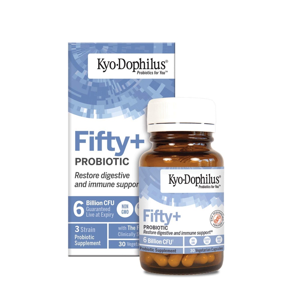 Kyo-Dophilus Fifty+ Probiotic, Restore Digestive and Immune Support*, 30 Vegetarian Capsules