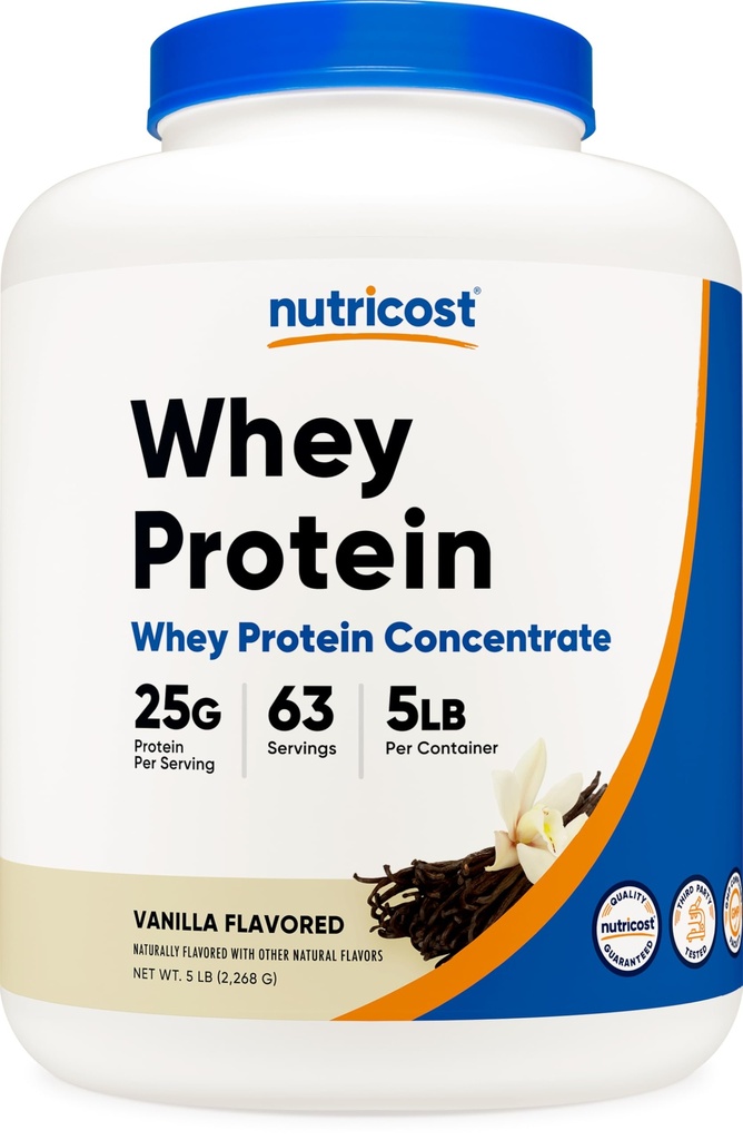 Nutricost Whey Protein Powder, Vanilla, 5 libras - Whey Protein Concentrate