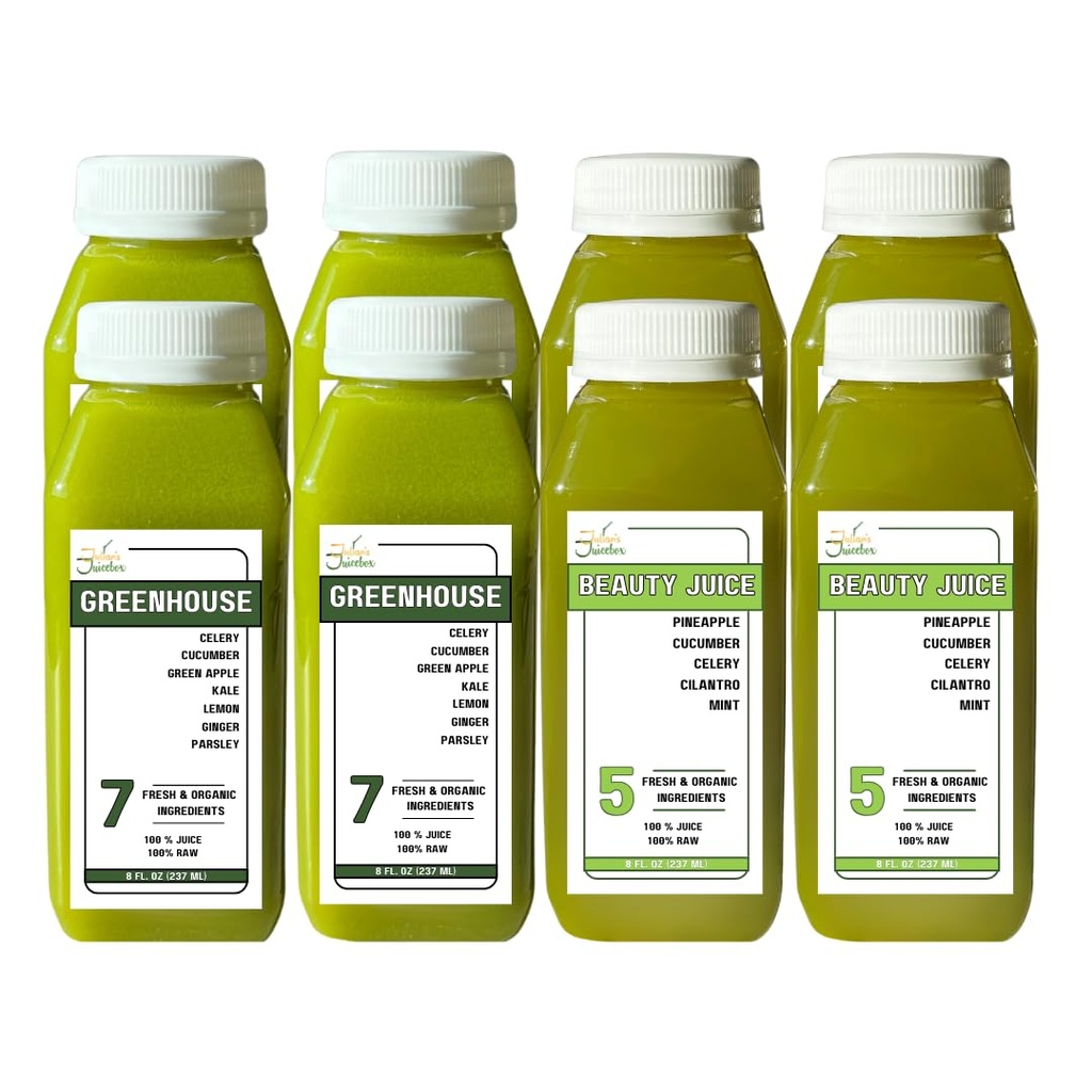 7 Día Orgánica Raw Bajo Azúcar Juice Cleanse - Perder Peso, Curve Cravings &amp; Reboot Su Sistema - ¡Genial para los niños también!