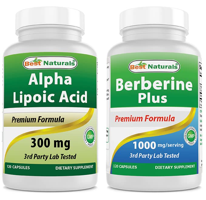 Mejores Naturales Ácido Lipoico alfa 300 mg &amp; Berberina Plus 1000 mg
