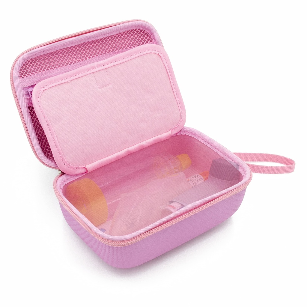 CASEMATIX Bolsa de viaje rosa compatible con Asma Inhaler, máscaras, espaciador - caso único