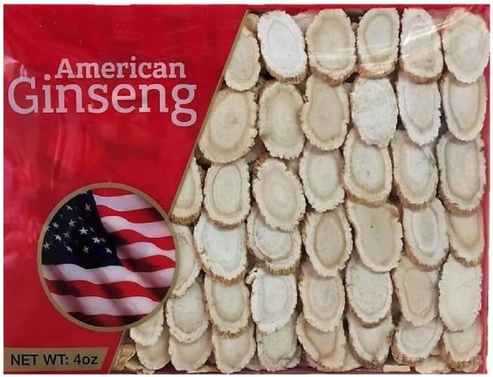Seleccionado a mano Un Grado American Ginseng Medium Slice (4 Oz. Box)