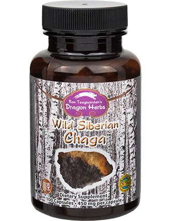 Herbs Dragón - Capsulas de Chaga Siberiana Salvaje - 100 cápsulas, 450 mg cada una