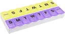 EZY DOSE semanal (14 días) Caja de píldoras diarias, Planificador de medicina, organizador de vitaminas, Contenedor de suplementos, 2 semanas desmontables + Compartimientos extra grandes, fácil de abrir, color mayo Vary, BPA Gratis