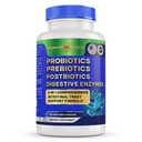 Probióticos Prebióticos Postbióticos Enzymes Digestivos 4 en 1 cuenta de Fórmula 60 (Pack of 1)