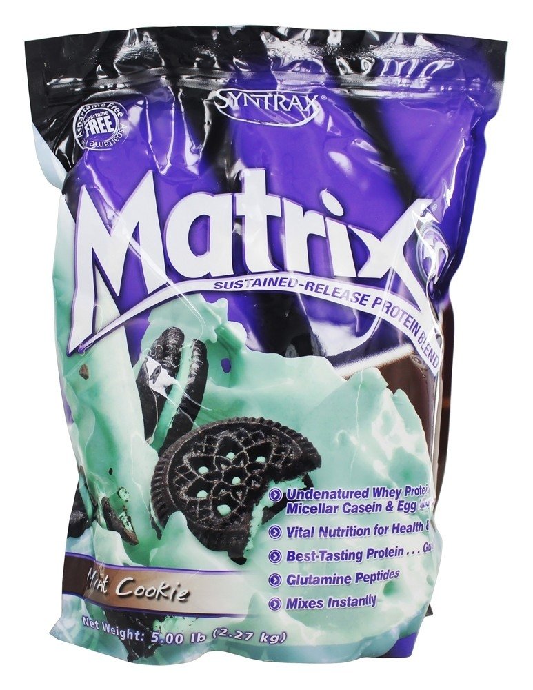 Sintrax Nutrition Matrix Protein Powder, Sustained-Release Blend, Mint Cookie, 5 lbs.