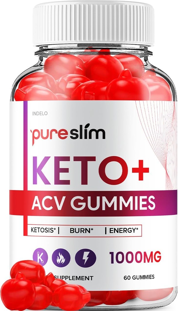 Pure Slim Keto ACV Gummies - Advanced Formula PureSlim Keto Plus ACV Gummies Apple Cider Vinegar Pure Slim ACV Gummies Suplemento dietético Comentarios Hombre Mujeres (60 Gummies)