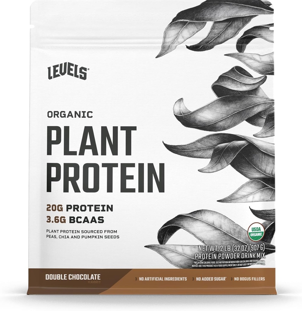 Niveles Planta orgánica Proteína, 20G de Proteína, Sin Artificiales, Chocolate doble, 2LB