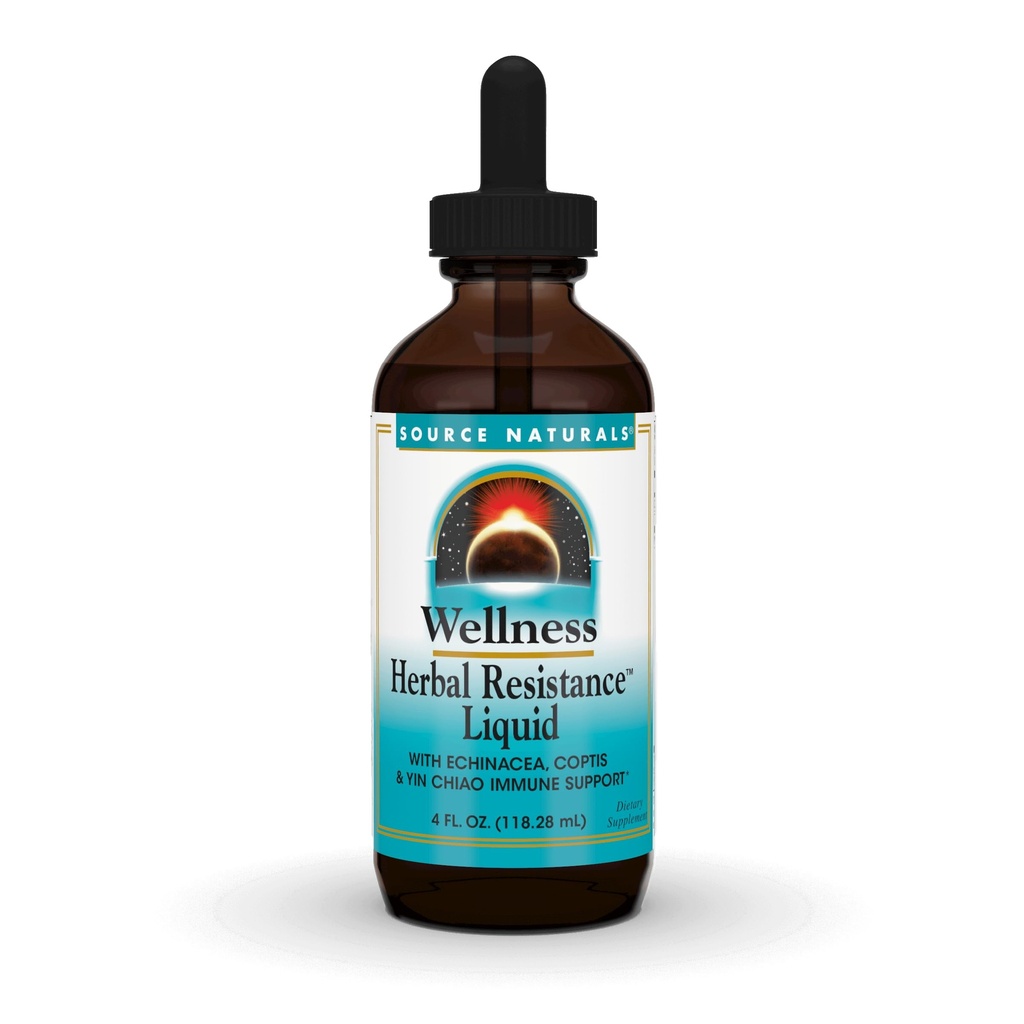 Fuente Natural Wellness Resistencia Herbal Suplemento de Defensa Inmunitaria y Booster Inmunitario con Echinacea, Elderberry y Yin Chiao - 4 Fluid Oz