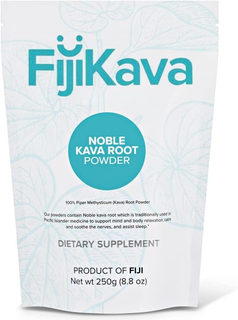 FijiKava Instant Kava Kava Powder 250g – Premium Kava Root Powder con alto contenido de Kavalactone – Ayuda de relajación natural para la calma, alivio de estrés y apoyo al sueño – Fácil de Mix