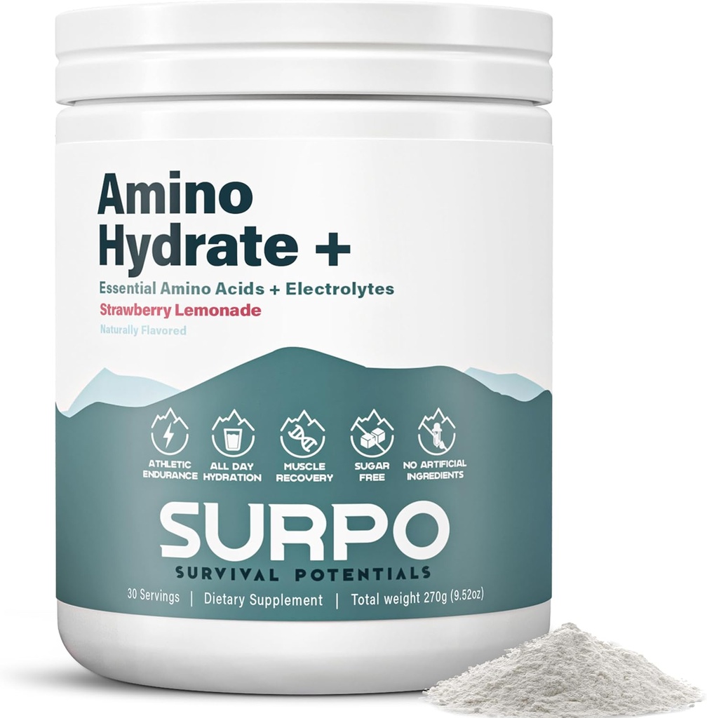 Aminoácidos esenciales Suplemento " Electrolitos libres de azúcar Polvo – Keto EAA + BCAA Amino Energy Powder – BCAA Electrolyte Hydration Powder Drink for Post Workout Muscle Recovery & Growth, 30 Servings
