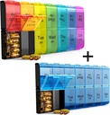 Extra Large Pill Organizer 2 veces al día, semanal XL AM PM Pill Case, 7 Day Pill Box Dos veces al día