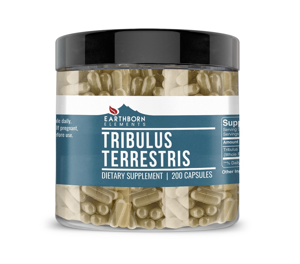Earthborn Elements Tribulus Terrestris 200 Capsules, Pure & Undiluted, No Additives