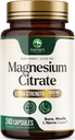 Citrato de magnesio 1000mg - Suplemento de Magnesio de alta absorción Soportes Muscle, Bone, Nerve & Heart Health - Extra Strength Magnesio Complex Pills - Non-GMO, Premium Energy Formula - 240 cápsulas
