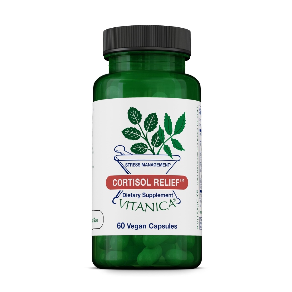 Vitanica Cortisol Relief, Dr. Formulated Sleep, Stress, Cortisol Manager Suplemento, Vegan, 60 cápsulas