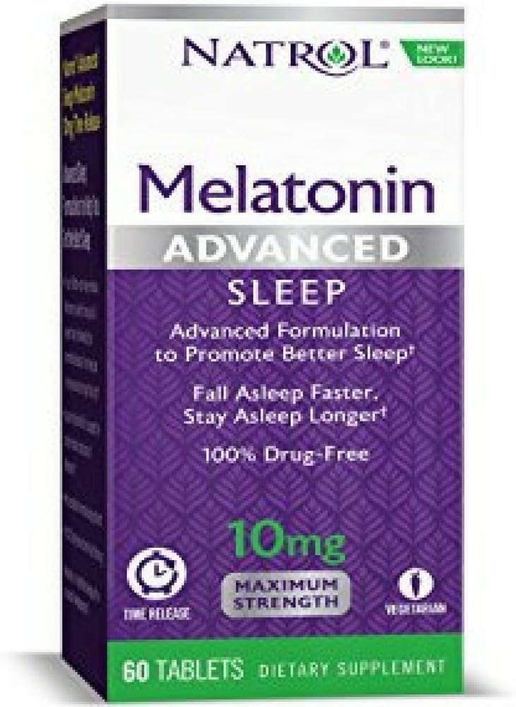 Natrol Advanced Sleep Melatonin Tablets, Maximum Strength, 60 Cuenta, Pack de 5