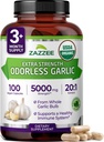 Zazzee USDA Ajo orgánico sin olor 20:1 Extracto, 5000 mg Fuerza, 100 cápsulas vegas, 3+ Mes de suministro, Standardizado, Concentrado 20X Extracto, 100% Vegetariano, Todo natural, No GMO, Hecho en los EE.UU.