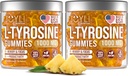 2 Pack - JOYLI L-Tyrosine Gummies 1000MG – Suplemento de Focus Vegan Libre de Azúcar & Mood Support Gummies for Kids & Adults – 500mg Por Gummy – Sleep Gummies for Memory, Energy & Wellness – 60 Pcs per Pack