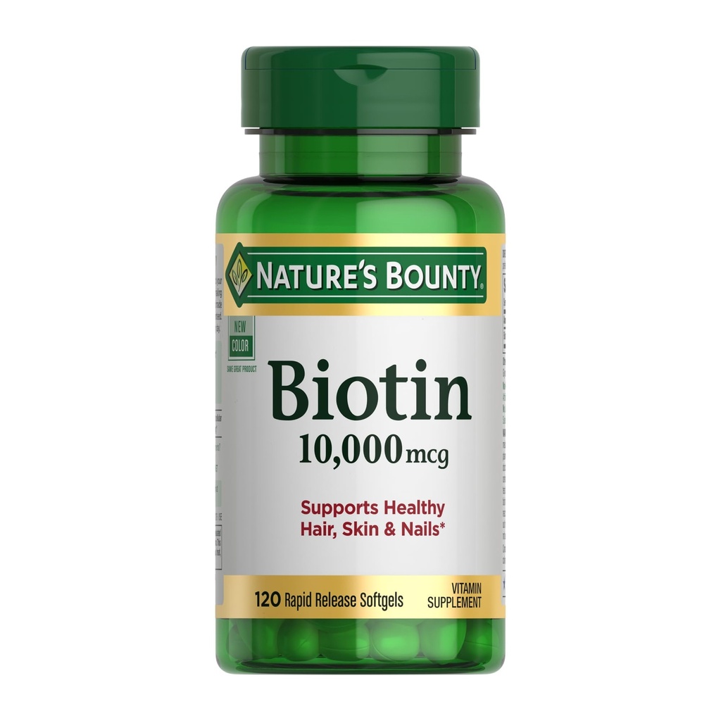 La bonty Biotin Hair Skin and Nails Vitaminas, Supports Healthy Hair, Skin and Nails, 10,000 mcg, 120 Softgels (Pack of 1)