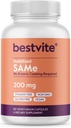 BestVITE SAM-e 200mg Estabilizado (60 cápsulas vegetarianas) - Forma de cápsula fácil de absorber - No se necesita carne de Enteric - No dióxido de titanio - No Stearates - Vegan - No GMO - Gluten Gratis