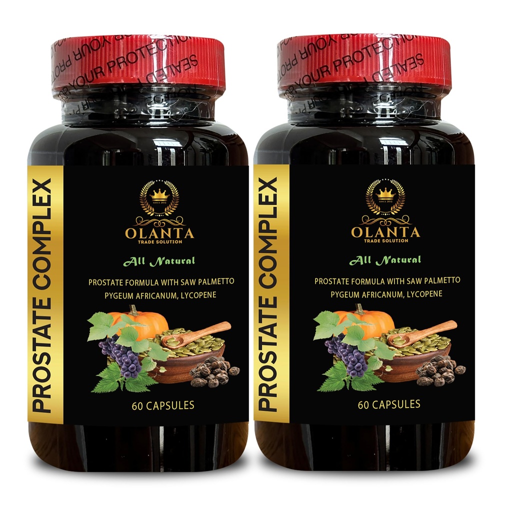 Complejo de próstata para hombres - Saw Palmetto, Lycopene para próstata, Pygeum africanum Extracto, Prostate Care, Herbal Prostate Support, Grape Seed Extract, Nettle Extract - 2 Bottles
