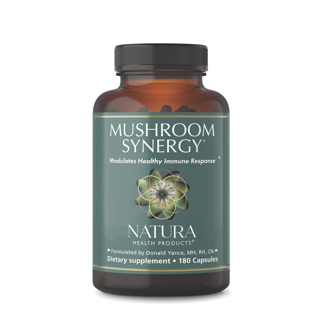Natura Health Products Mushroom Synergy Supplement - Featuring Turkey Tail, Red Reishi, Chaga, " Poria Mushrooms - Modulates Healthy Immune Response* (180 capsules)