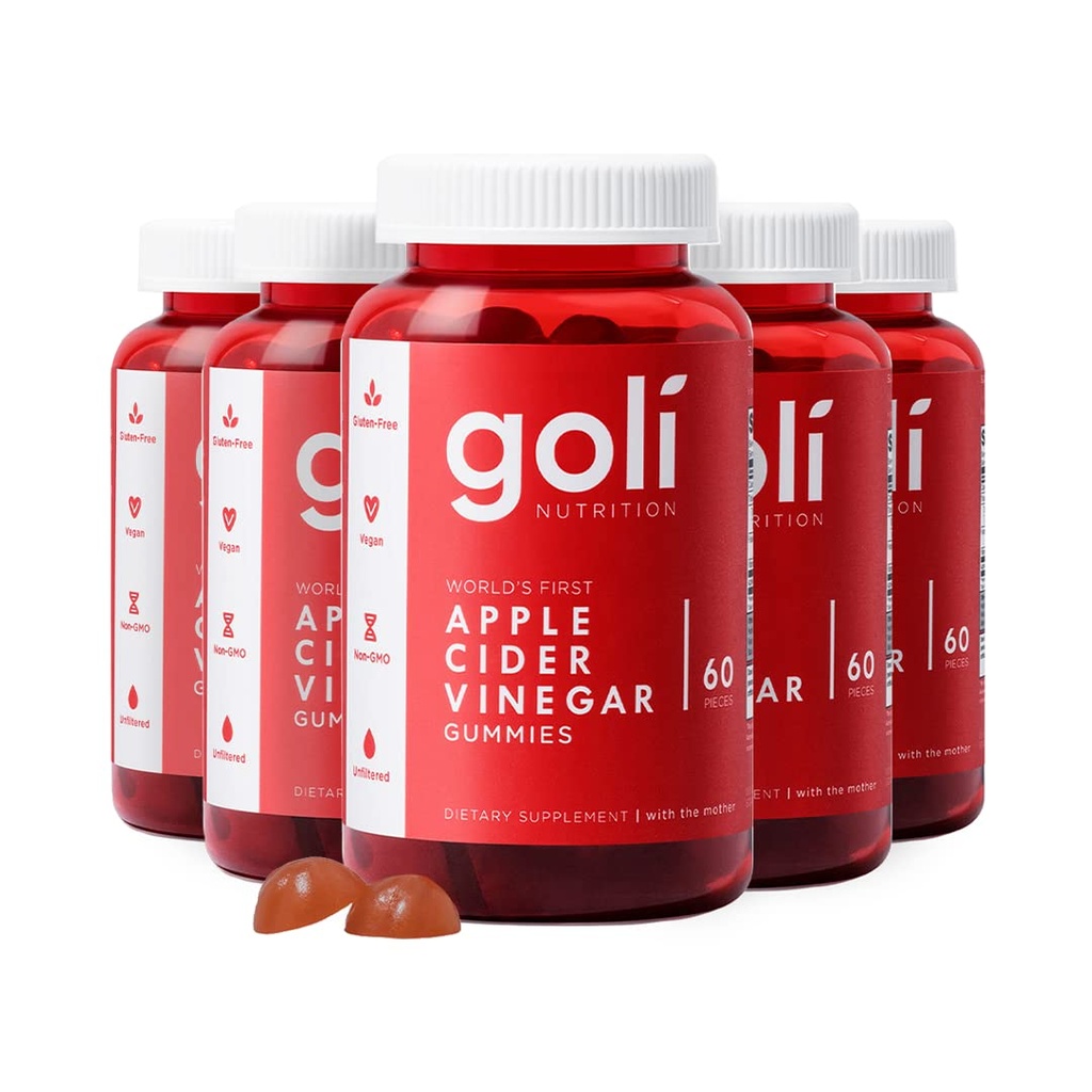 Goli Apple sider Vinegar Gummy Vitaminas - 300 Conde - Vitamina B12, Sin gelatina, Libre de gluten, Vegan &amp; No GMO