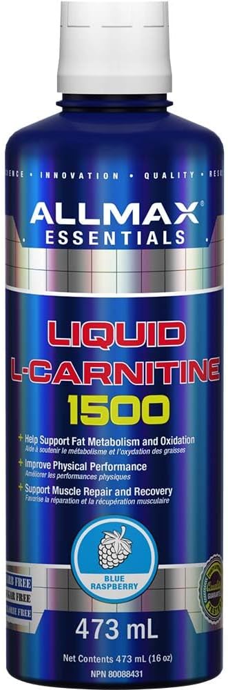 ALLMAX Nutrición L-Carnitina L líquido 1500, Fresa Azul, 16 oz (473 ml)