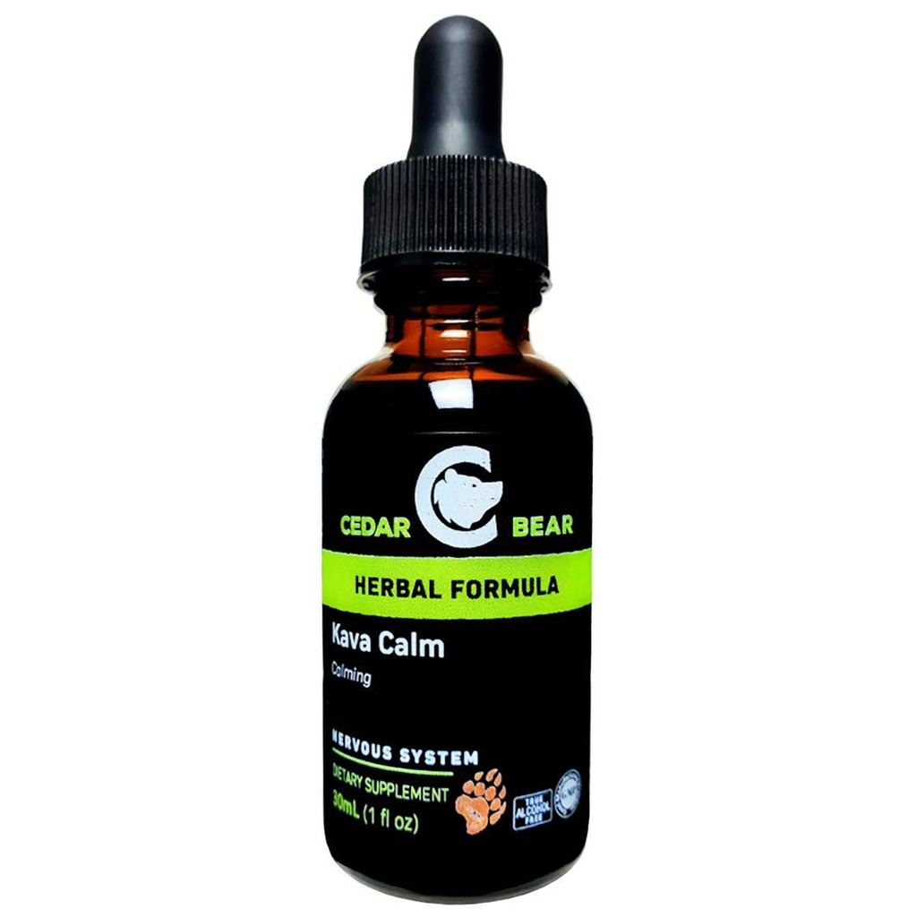 Oso de cedro Kava Calma un suplemento herbal líquido que soporta los sistemas central nervioso y digestivo 1 FL Oz