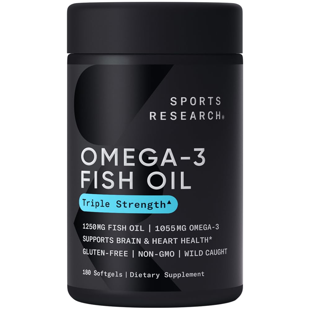 Sports Research Omega-3 Fish Oil, Triple fuerza, 180 Softgels