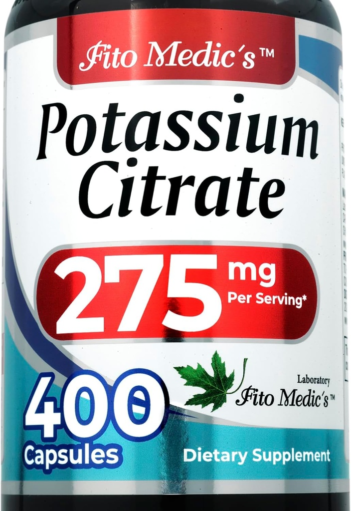 Lab ¦ Potassium Citrate ←400 Capsules Ø275 mg relleno Potassium Suplemento TEN Potassium TEN Concentrate Extract ANTE Potassium Pills ANTE Ultra High Absorption.