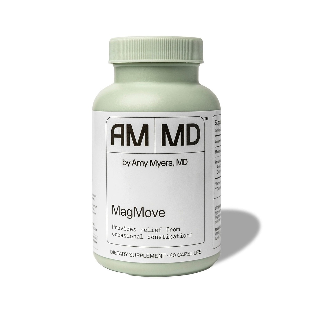 Amy Myers MD MagMove - Apoyos Movimientos de Tazón Sanos - Suplemento de Magnesio para Motilidad Gut - con ACV, Artichoke & Ginger - 60 Capsules (30 Servimientos)