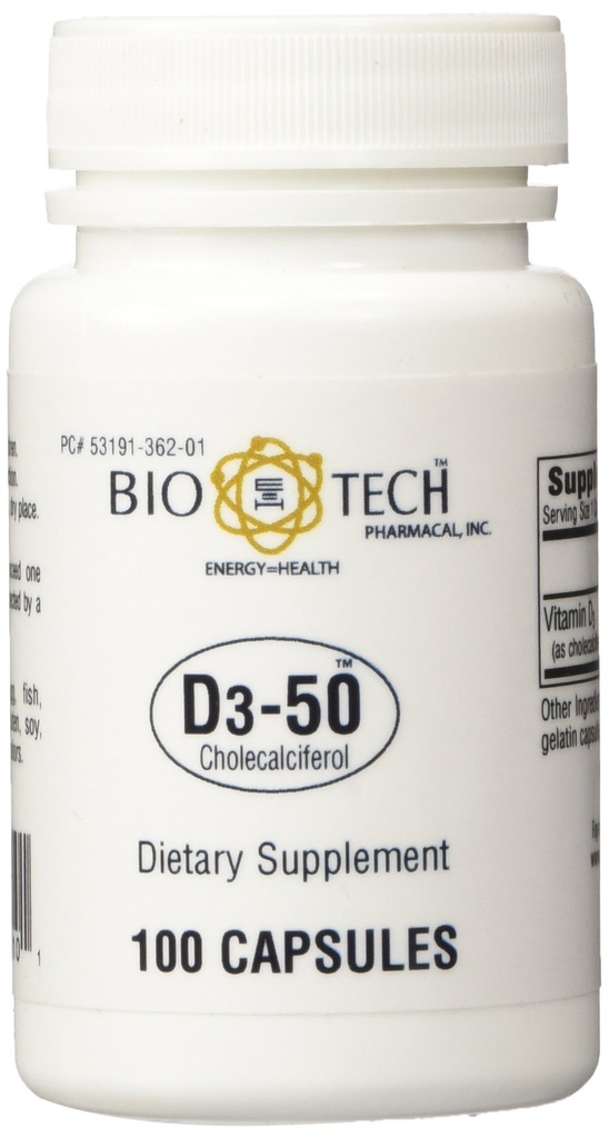 BioTech Pharmacal - D3-50 (50.000 UI) - 100 caps (FFP)