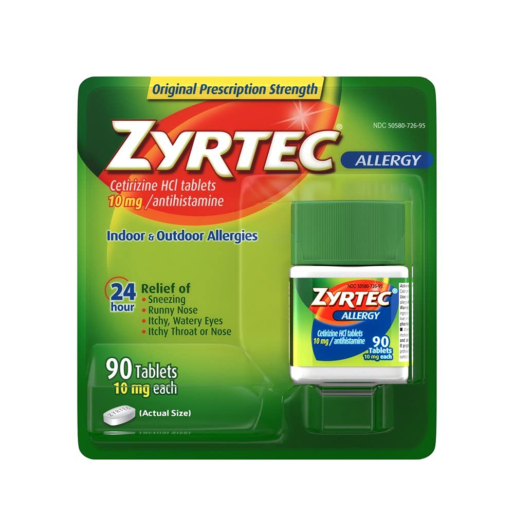 Alivio de Alergia Zyrtec (10 mg), 90 Tabletas