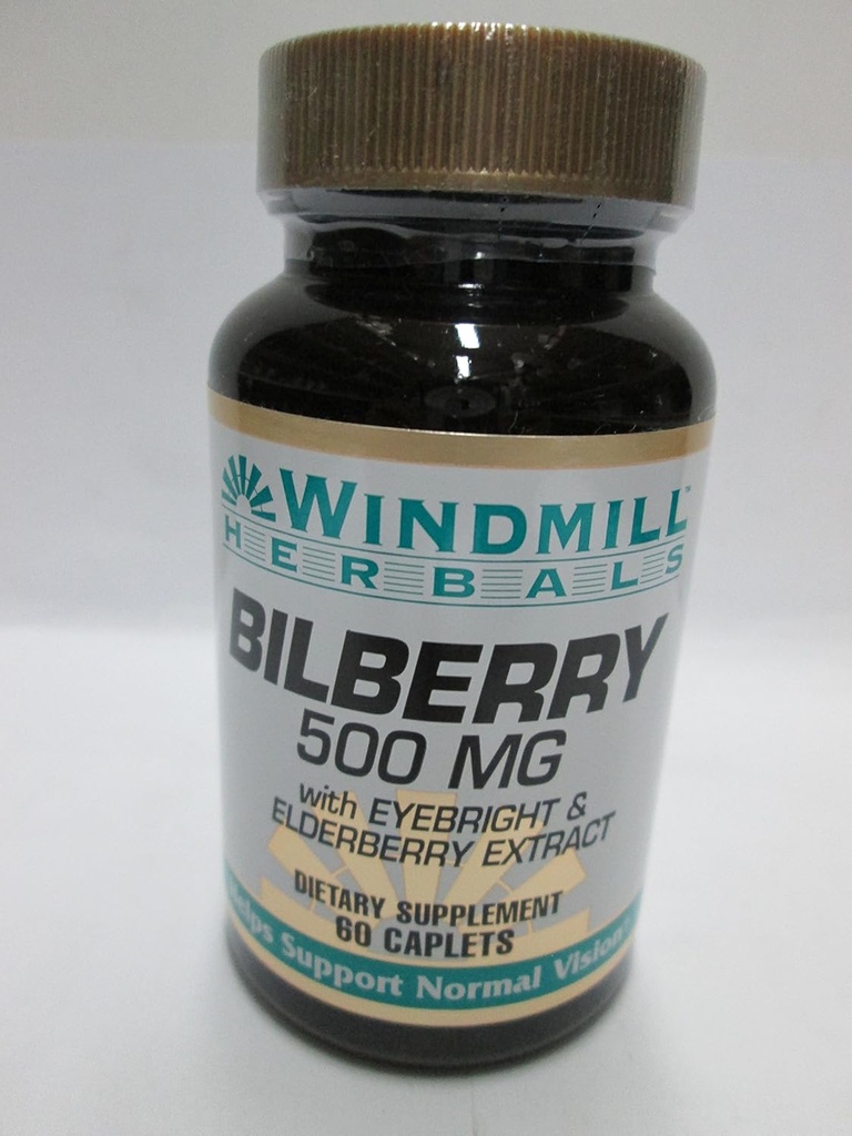 Windmill Bilberry 500 Mg Capsules soporta visión normal - 60 Ea