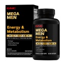 GNC Mega Men Energy &amp; Metabolism Multivitamin Caplets, clínicamente probado para sentirse mejor, Calorie Burn, Focus, 100mg Caffeine, Thermogenic, Immune, B Vitaminas, Timed Release, 180 Cuenta, 90 Day Supply