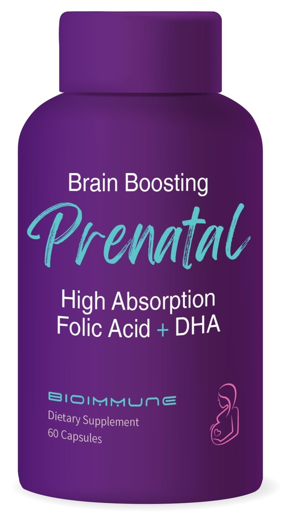 Vitaminas Prenatales de Ultra Fuerza Bio-Available para Mujeres, Naturalmente Occurring Folate Folic Acid, DHA Omega 3. apoya el desarrollo cerebral, desarrollo fetal saludable