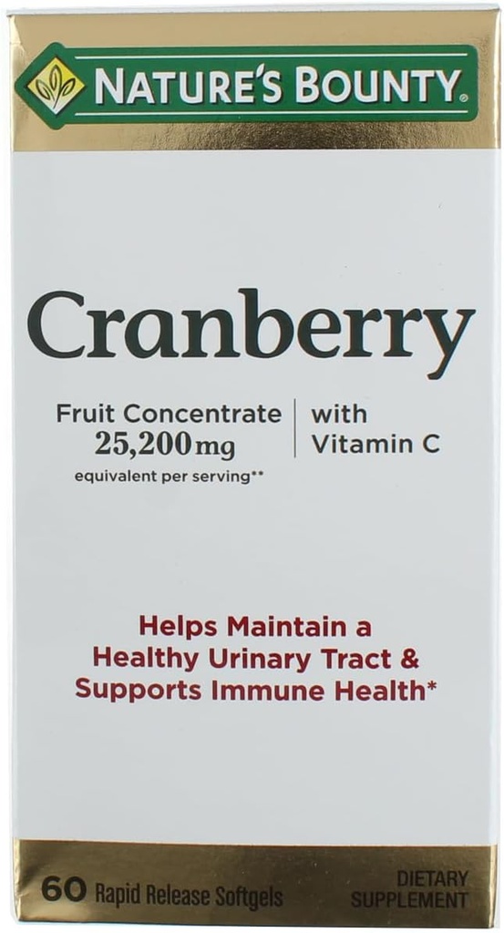 Suplemento dietético de la naturaleza Bounty Cranberry 60 geles suaves (Pack of 3)