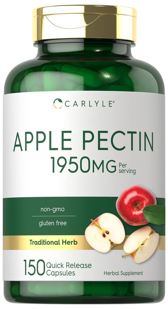 Carlyle Apple Pectin Capsules | 1950mg | 150 Pills | Non-GMO & Gluten Free Herbal Supplement