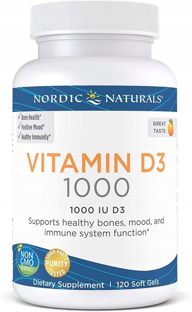 Naturales nórdicos, Vitamina D3 1000 UI, 120 Cuenta
