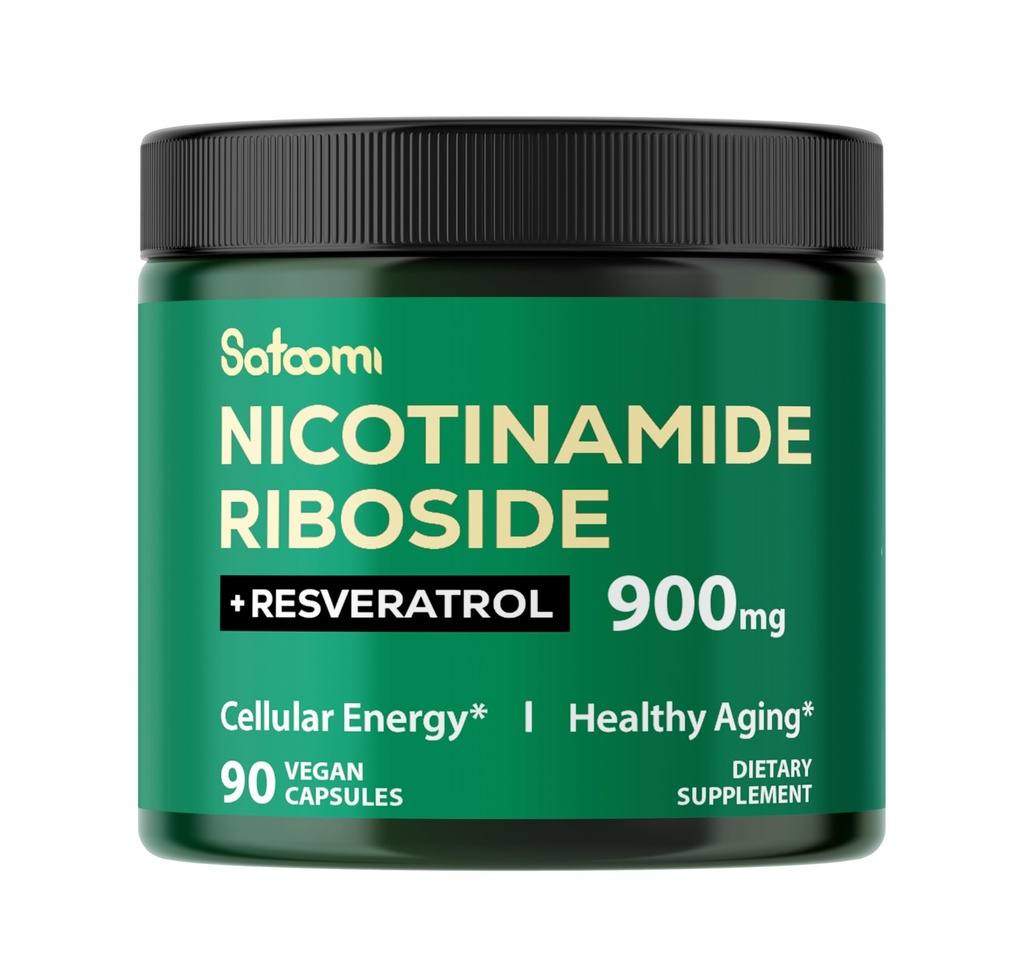 Satoomi NAD Suplemento con Liposomal Nicotinamide Riboside 900 mg NR, Resveratrol, Quercetina - 90 Conde