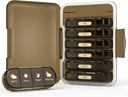 Organizador semanal de píldoras 4 veces al día, 7 Day Pill Box 4X, Portable for Travel Pills/Vitamin/Fish Oil/Medication/Supplements (4x7 Brown)