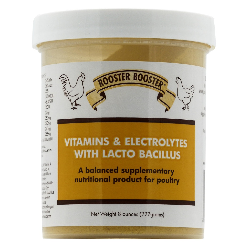 Rooster Booster Vitamins and Electrolytes with Lactobacillus, Natural, 8 oz.