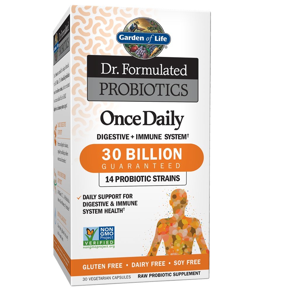Jardín de la vida Dr. Probióticos Fórmidos Once Daily - Acidophilus Probiótico con soporte diario para la salud digestiva e inmunitaria - Gluten Free, Dairy Free, Soy Free Probióticos, 30 cápsulas vegetarianas