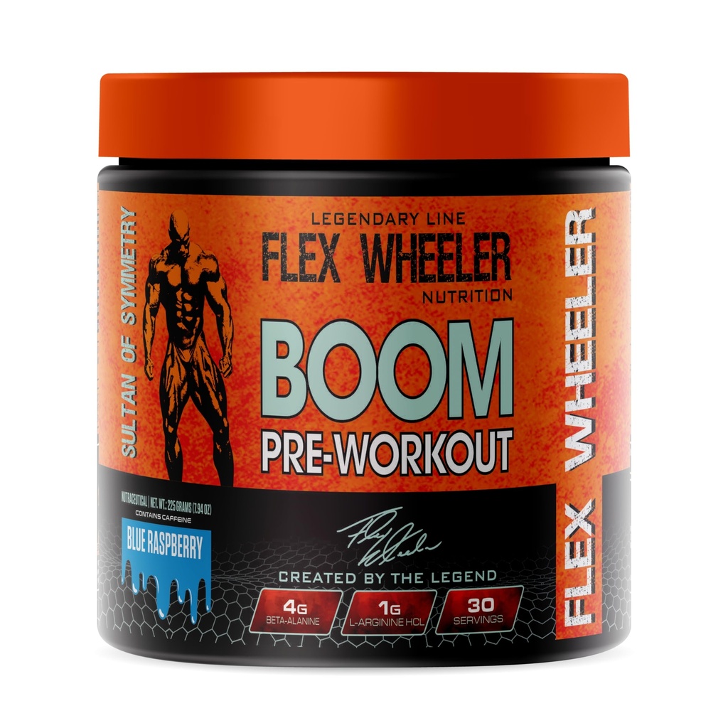 Boom Pre Workout ← 225g (30 Serving, Blue Raspberry)