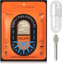 Pill Capsules Empty Tamaño 0, 100 Conde Gelatin Capsule con Micro Lab Spoon, DIY Pill Capsule Filling, Gluten Gratis y No GMO Certificada, clara